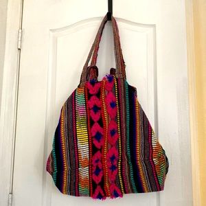 Beach textured fabric Moroccan bag